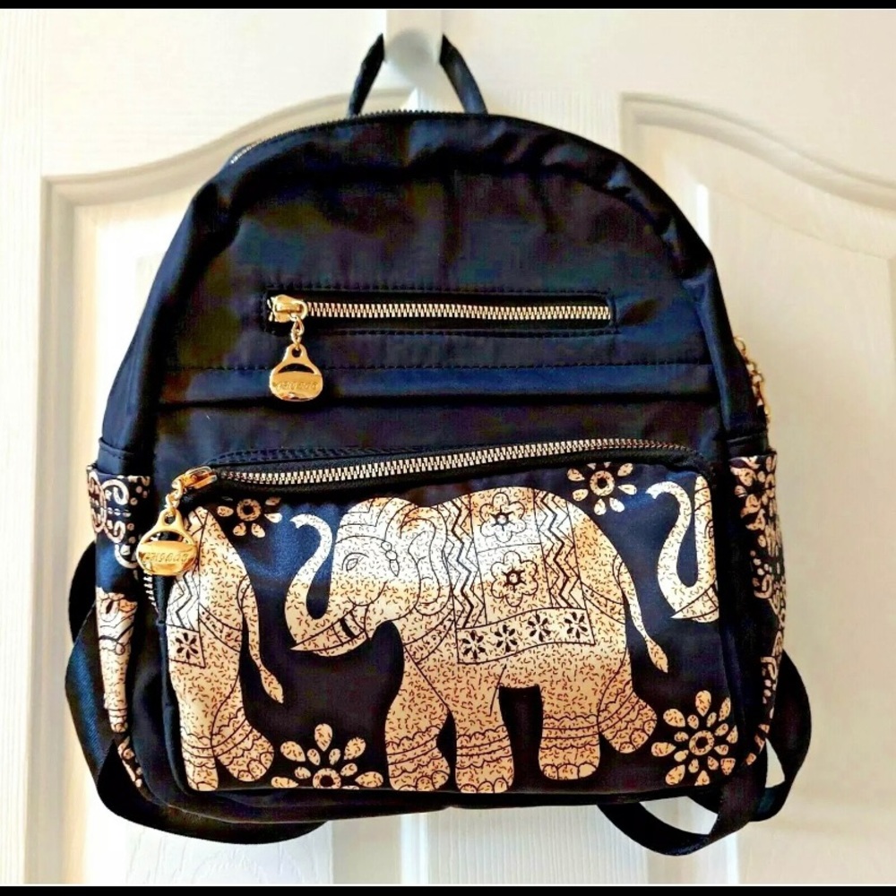 Beautiful backpack purse, black & gold.  Great condition
